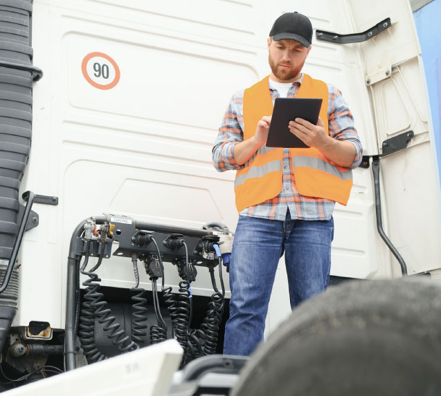 Happy delivery driver successfully delivering fresh goods