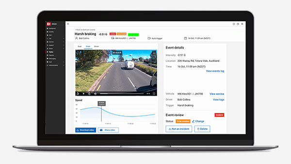 The EROAD unified software platform shown on a laptop.
